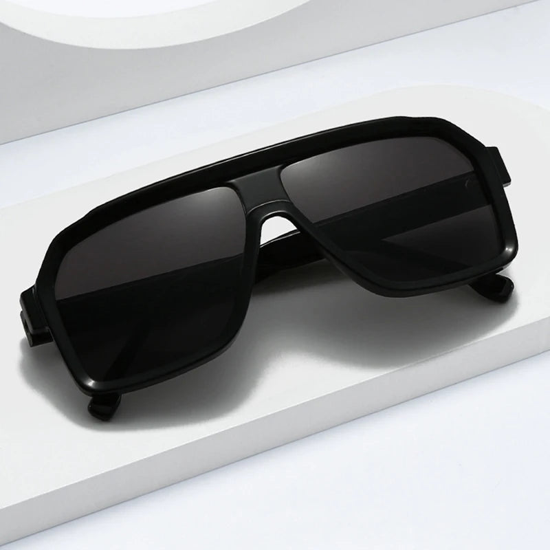 SO&EI Retro Men Pilot Sunglasses Fashion Gradient Women Luxury Shades UV400 Outdoor Driving Square Sun Glasses
