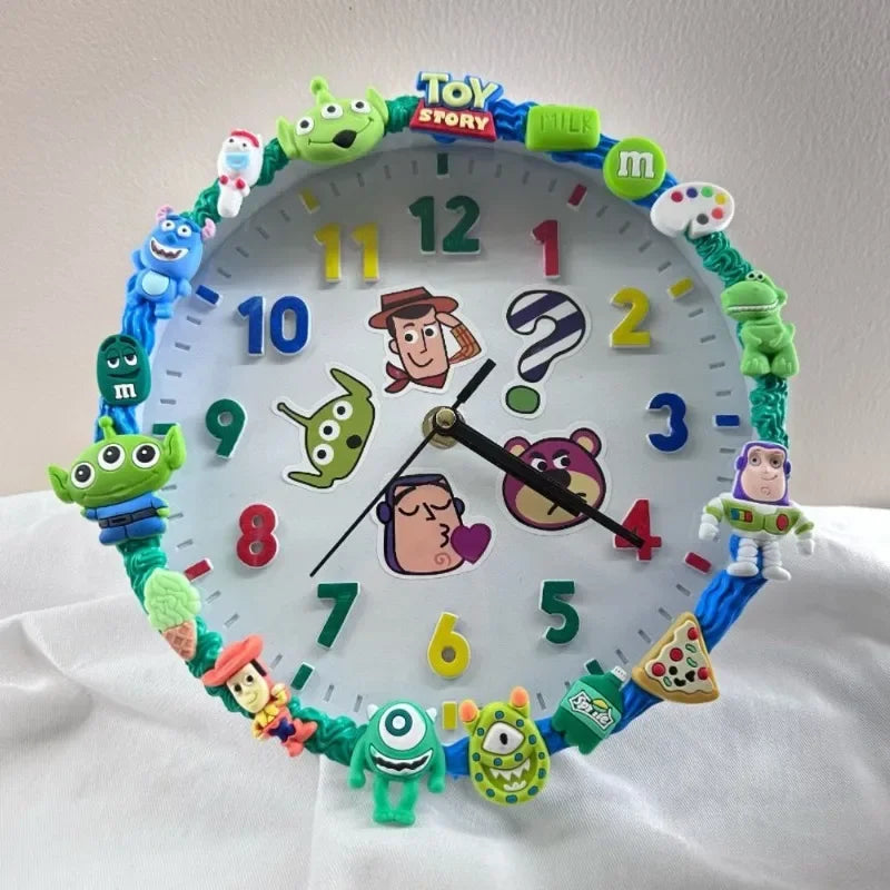 Disney Toy Story student handmade creative transformation cartoon cream glue decorative wall clock cute ornaments birthday gift