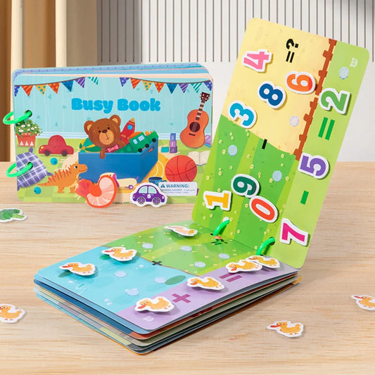 Montessori Wiederholt Aufkleber Beschäftigt Karte Buch Baby Paste Lesungen Zahlen Passenden Puzzle Spiel Pädagogisches Spielzeug Für Kinder Geschenke 