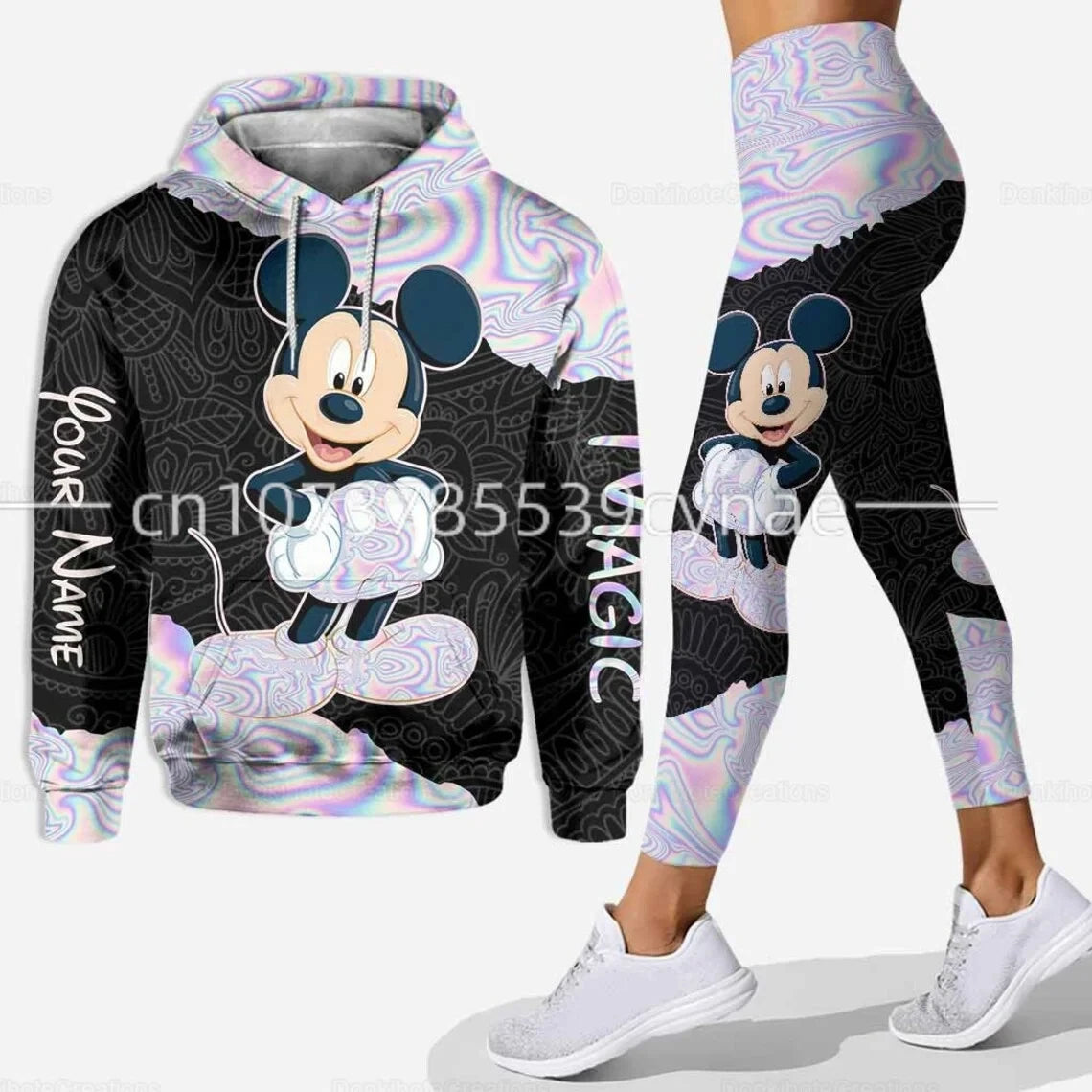 2025 3D New Hoodie Women's Set Sports Hooded Sweater Yoga Pants Sports Disney Yoga Underpants Fashion anime clothes sudader