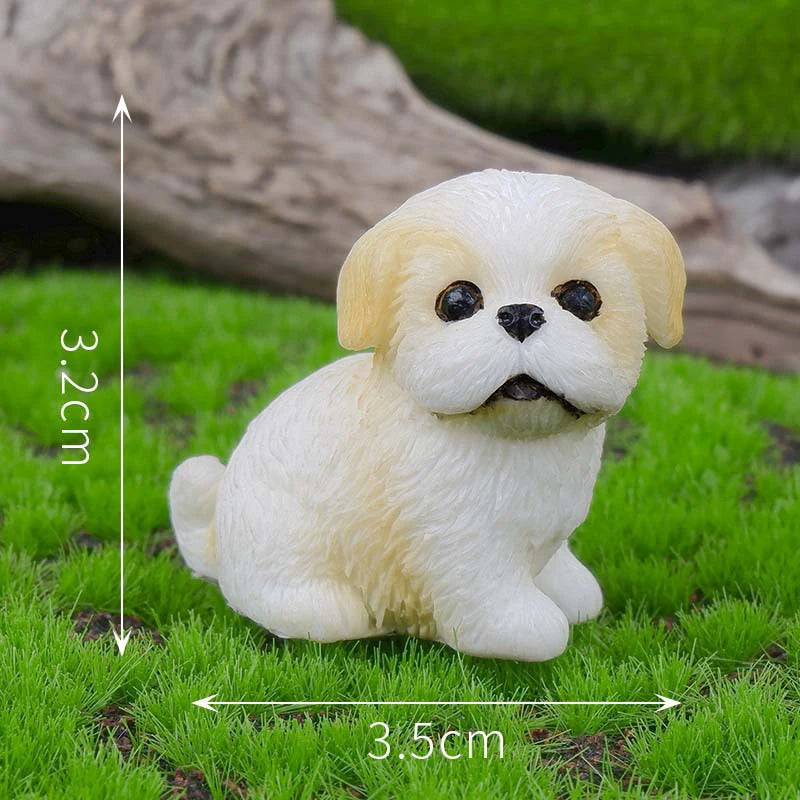 Resin Craft Miniature Figure Tiny For Garden Decortion Cute Small Dog Animal Ornament