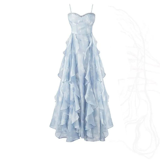 2024 Women's Autumn New Fashion Dress Matching Set Korean Elegant Short Irregular Long Sleeve Top+Strap Skirt Two Piece Suit