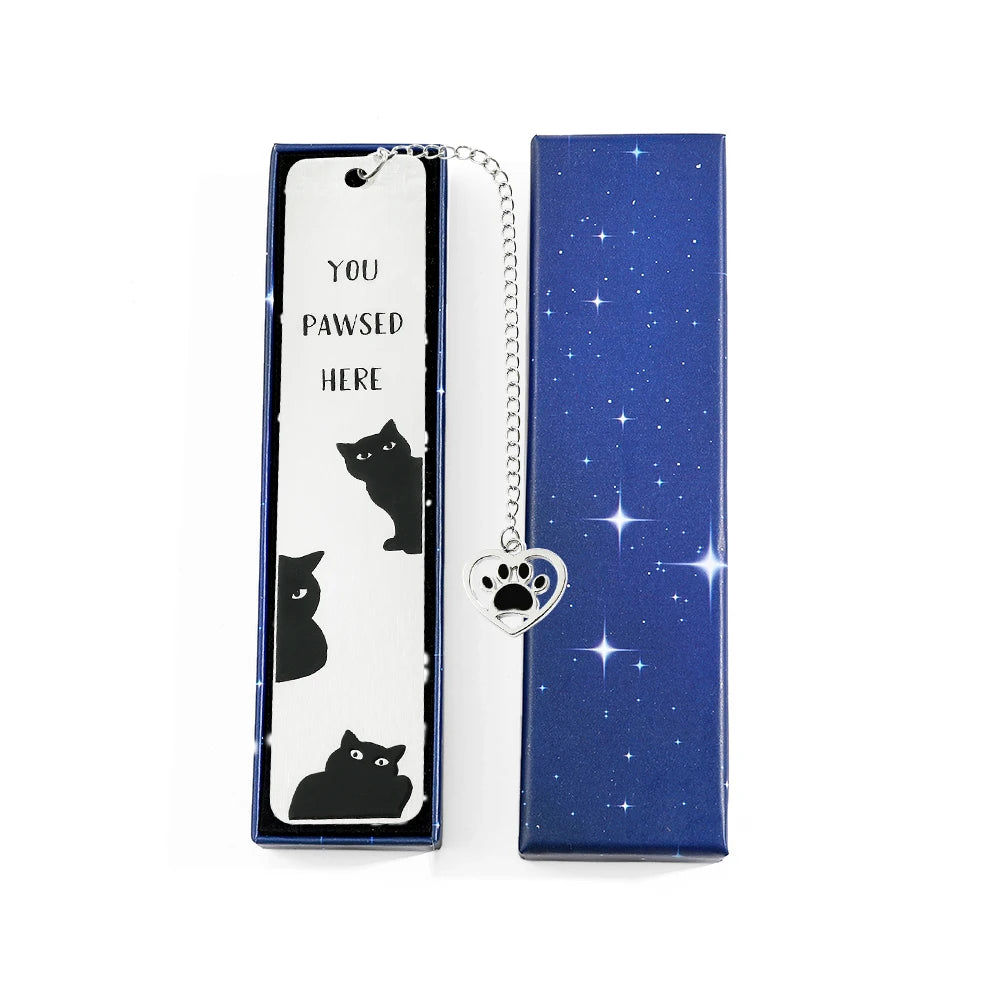 Cute Cat Bookmarks Metal Black Bookmarks Reading Marks Book Lovers Collections School Supplies Gifts for Friends and Teachers