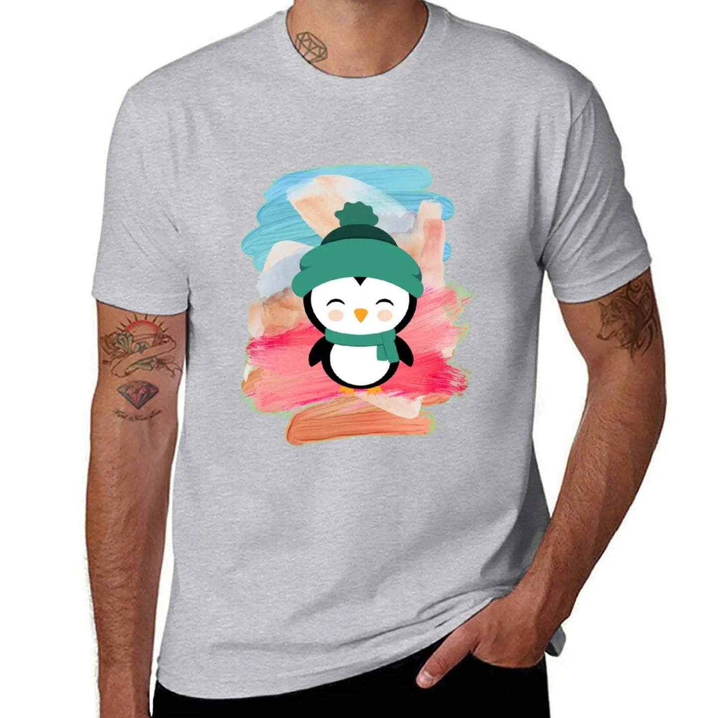 Penguin Club T-Shirt oversized t shirt Aesthetic clothing hippie clothes mens t shirts pack mon