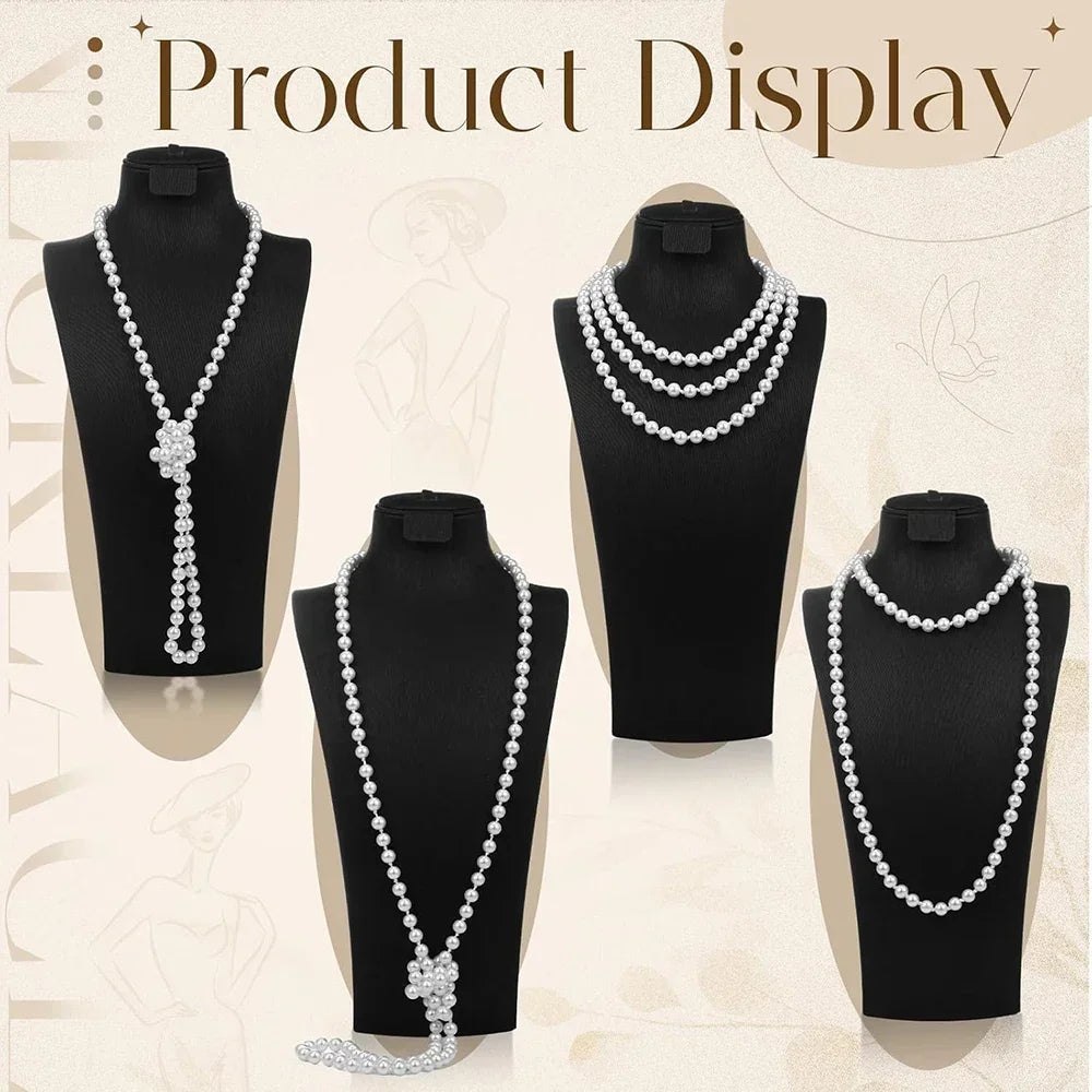 Fashion Women Glass Bead Necklace Long Necklaces Layering Set Women's Elegant Jewelry Couple Gift DIY Accessories 2024 New Trend