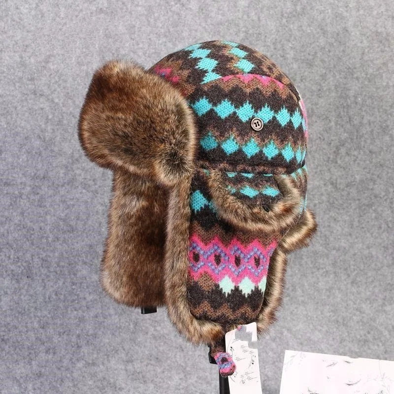 قبعة شتوية للأطفال من Lei Feng للثلج وغطاء للأذنين للشباب للتزلج في الهواء الطلق والرحلات والصيد وركوب الخيل وقبعة مبطنة بالقطن للرجال والنساء 