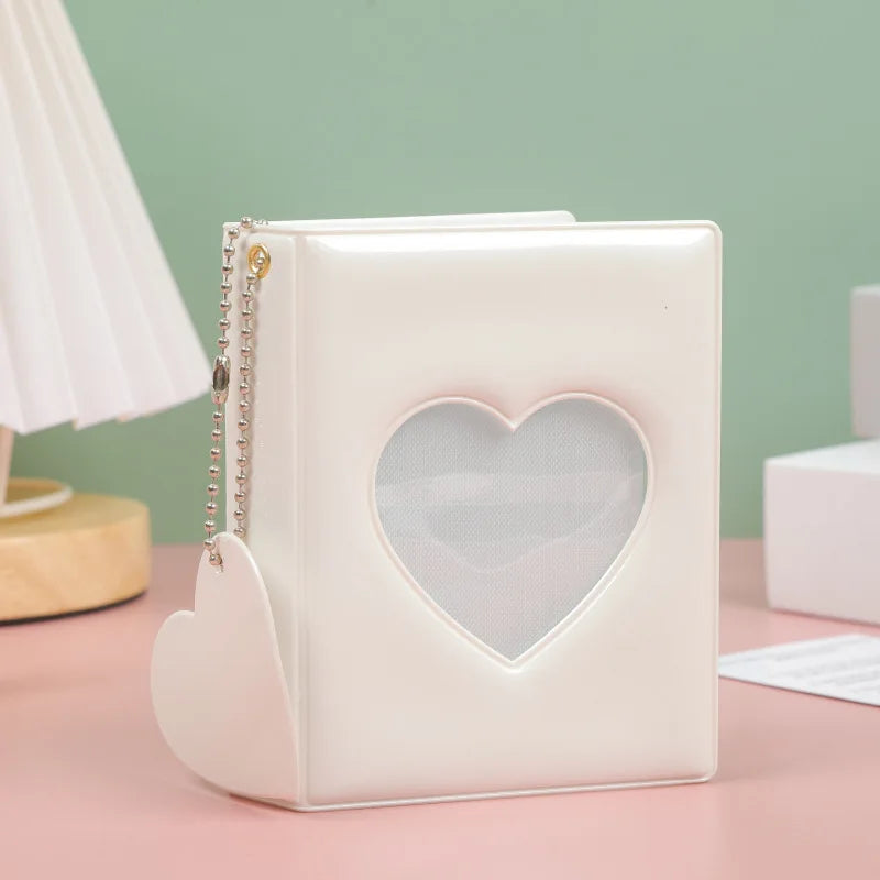 1piece 3 Inch Photocard Holder Heart Love Hollow Photo Album 32 Pockets Card Binder Mini Idol Pictures Storage Case