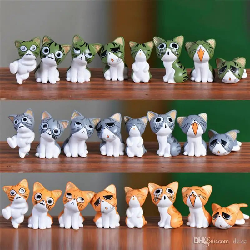 Mini Cheese Chis Cat Kitty Model Resin Kitten Cat Miniatures Figurine Animal Figurines Crafts Ornament for Home Decor