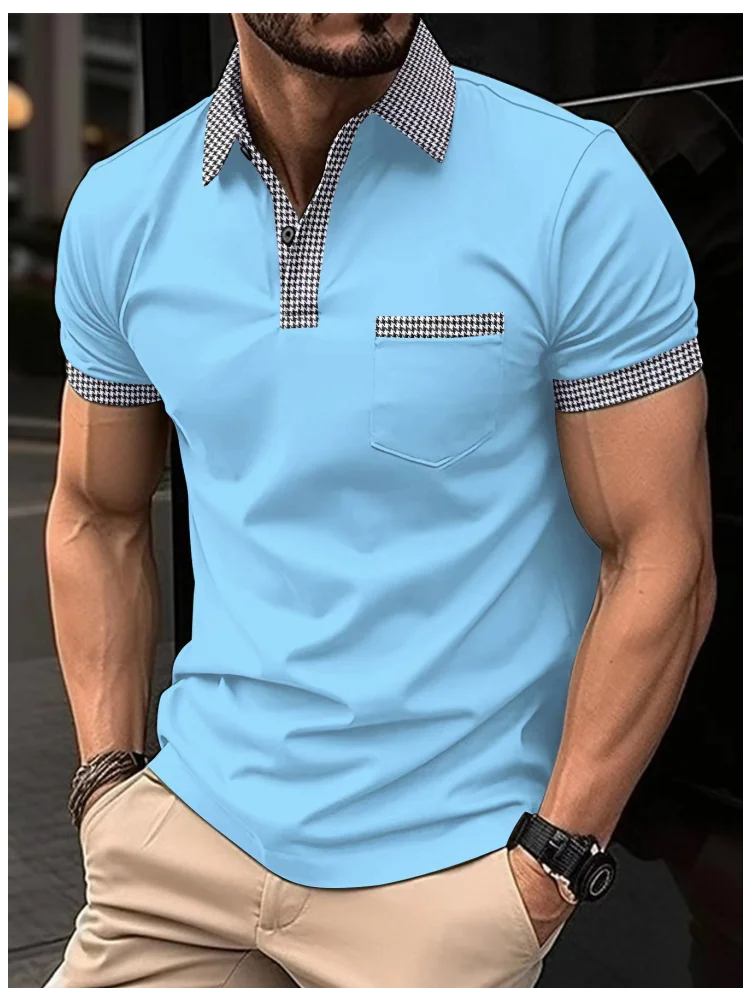 2023 Summer New Men's Casual Short-Sleeved Polo Shirt Trip Fashion Lapel T-Shirt Men's Breathable Polo Shirt Men's Clothing