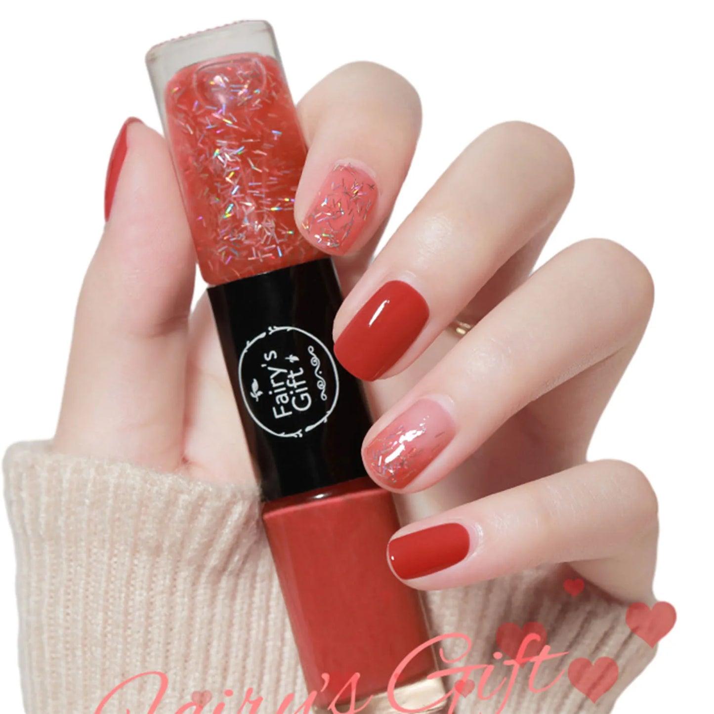 2 In 1 Double Heads Nails Polish Paillette Glitter Nails Oils Long Lasting Waterproof And No-Bake Quick Drying Gel Nails Polish