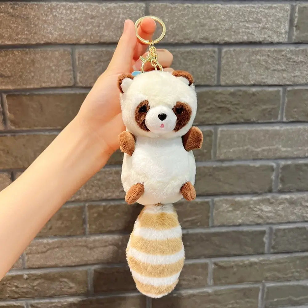 Pendant Bag Accessories DIY Trinket Exquisite Raccoon Plush Pendant Raccoon Plush Keychain Plush Keychain Stuffed Animal Toys