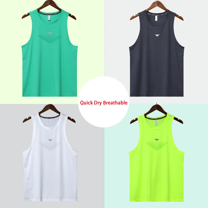 (M-3XL) سترة رياضية سريعة الجفاف للرجال للجري وكرة السلة وفضفاضة بمقاس كبير وقمصان رياضية بدون أكمام للتمرين 