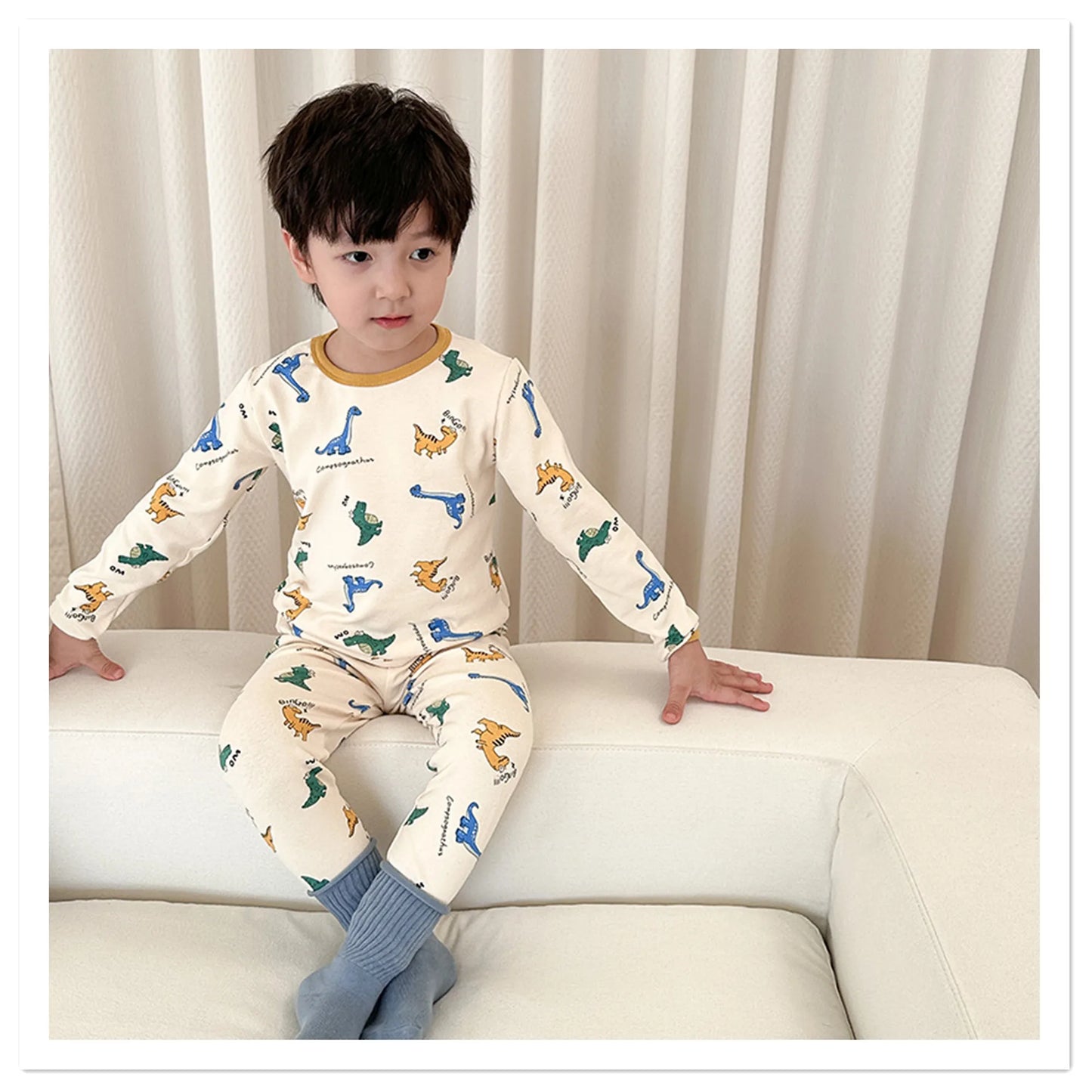 Children's Class A autumn and winter pajamas, boys and girls' wool stretcher home clothing, baby, small and large children's car