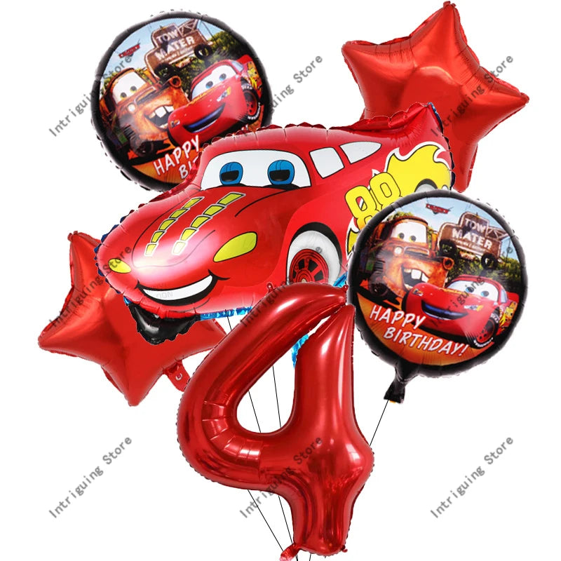 Disney Cars Lightning McQueen 32" Number Balloon Set   Baby Shower Supplies Birthday Party Decorations Kids Toy Gifts Air Globos