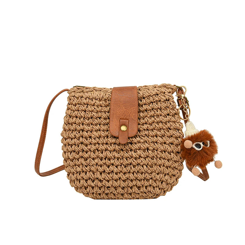 Small new purses summer beach bags for women corssbody bags female straw bag brand designer travel handbags handmade rattan bag