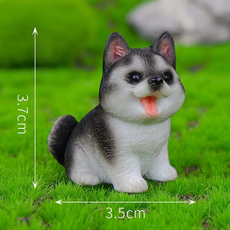 Resin Craft Miniature Figure Tiny For Garden Decortion Cute Small Dog Animal Ornament