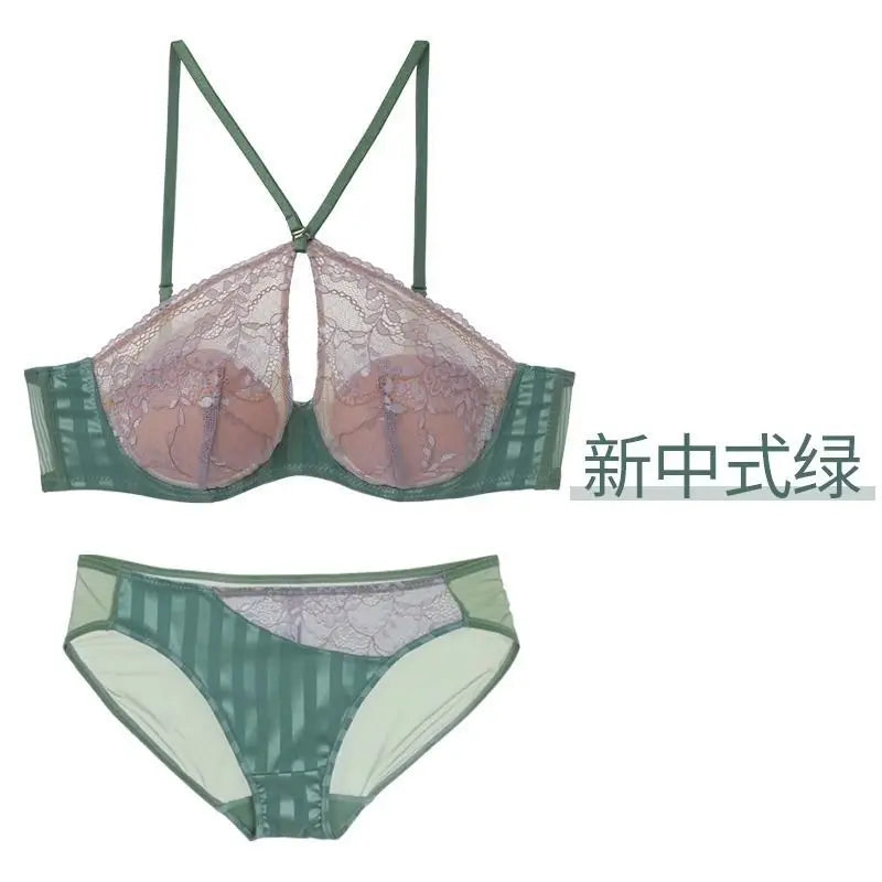 Lingerie Lingerie Women Big Boobs show small bosom set gathered on the French bra thin top tomei back 2024 new explosion