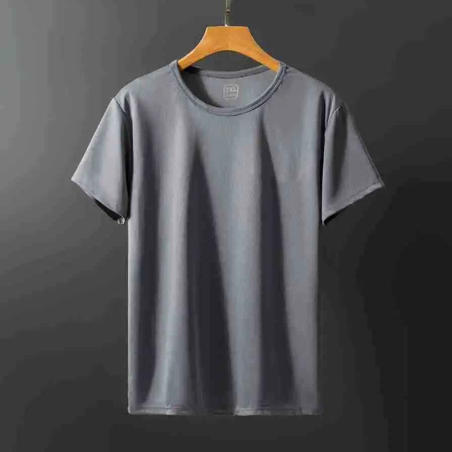 Summer Men's T-shirts Ice Silk Tops Men Short Sleeve Casual Fashion Men Clothing Basic Shirt O Neck Solid Color Classical Tshirt