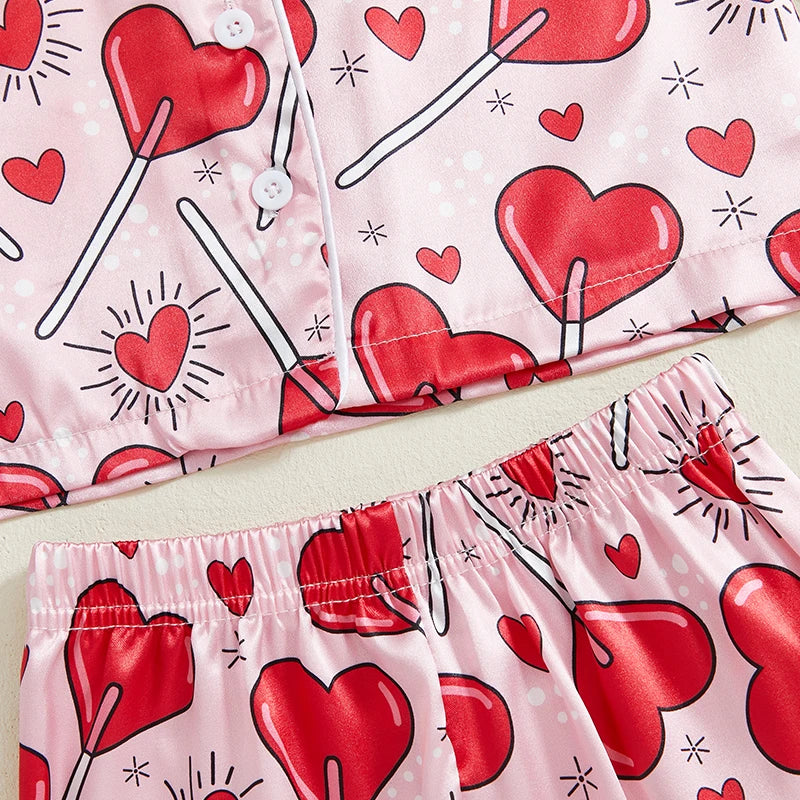 Toddler Girl Boy Silk Satin Pajamas Set Button Down Kids Long Sleeve Shirt Pants Sleepwear clothing