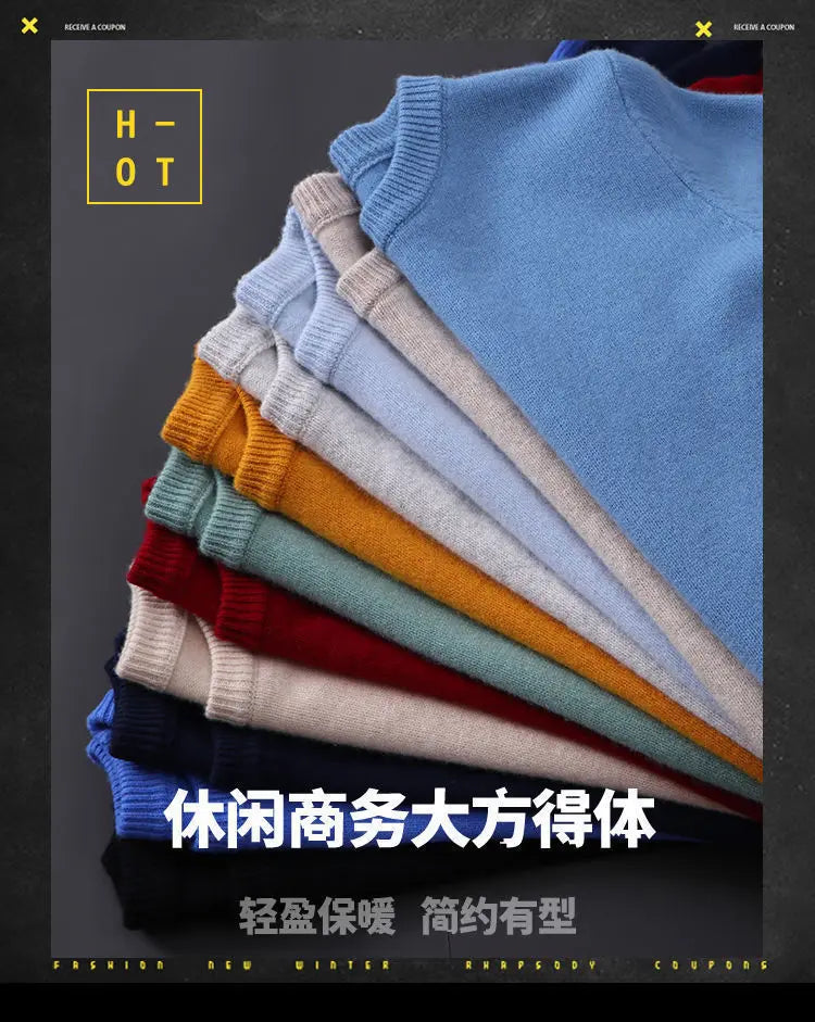 Oversize Cashmere Men Sweater O-Neck Knitted Jumpers Long Sleeve Male Pullover Soft Warm Woolen Korean luxury clothing