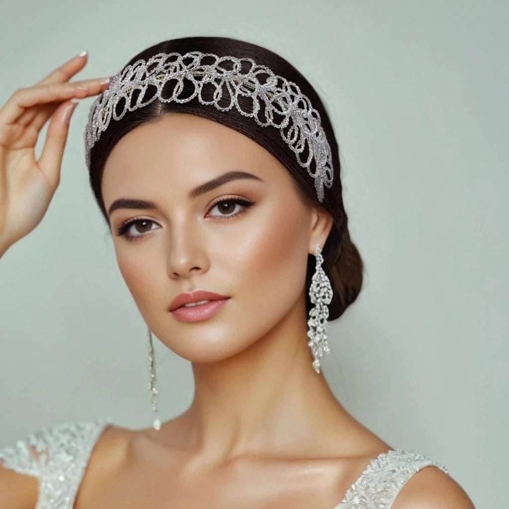 Bridal Rhinestone Hair Hoop Shiny Crystals Hair Band Girls Hair Accessories Bride Headdress Wedding Headwear For Party HP583