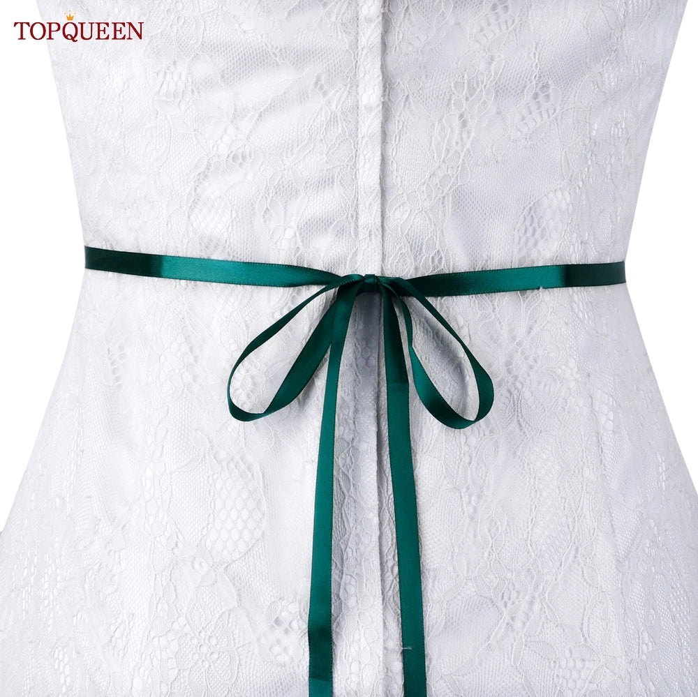 TOPQUEEN Wholesale Wedding Accessories Silver Rhinestone Bridal Thin Belt Formal Dress Waist Decoration Bridesmaid Belt S386