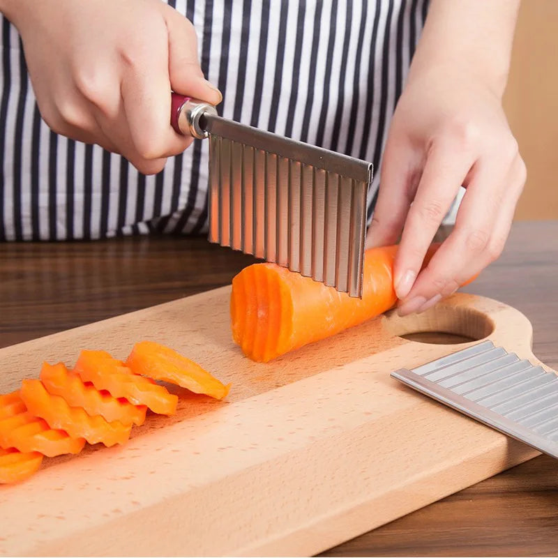 Stainless Steel French Fries Potato Knife Creative Wave Pattern   Carrot Slicer Cutter Multifunctional Kitchen Accessories
