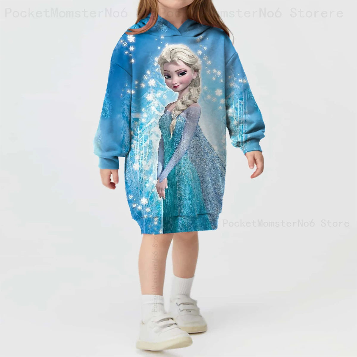 Girls Clothes Disney Frozen Hoodie Sweatshirt Printed Sweatshirt Kids Play Costume Loose Cartoon Girls Tops