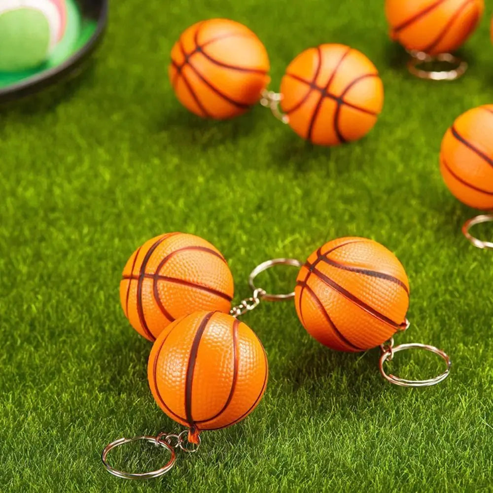 PU Leather Basketball Ball Keychains Football Golf Simulation Soccer Keychain Funny Baseball Football Pendant Children Presents