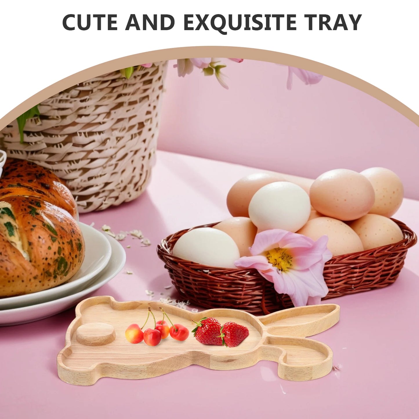 Rabbit Tray Food Serving Decoration Board Easter Bunny Plate Dessert