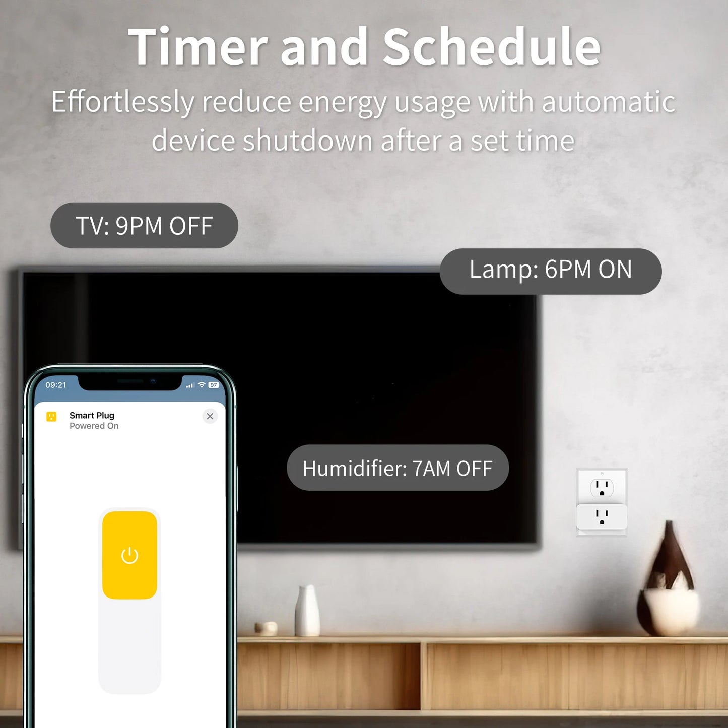 Matter WLAN-Smart-Stecker mit Timing-Funktion für US10A/EU/UK16A. Intelligente Steckdose mit Sprachsteuerung für Apple Home, Alexa und Google Home.