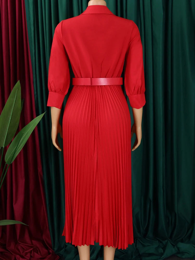 FairyShely 2025 Spring Solid Plus Size Club Dress Women Long Sleeve V Neck Large Big Dresses Slim Belt Party Tight Curvy Dress