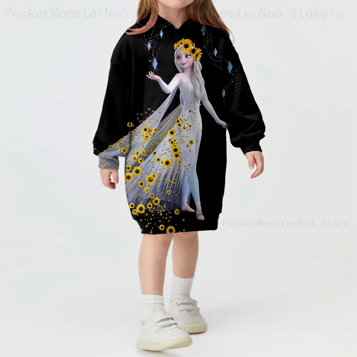 Girls Clothes Disney Frozen Hoodie Sweatshirt Printed Sweatshirt Kids Play Costume Loose Cartoon Girls Tops