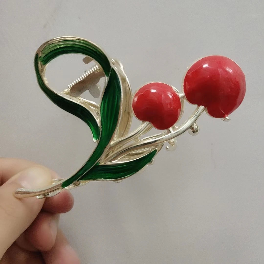 fresh Durian Metal Hair Clip Hair claws fruit oil drop flower Personality Fruit Funny Hair Claw Hairpin for Women Girls Headwear