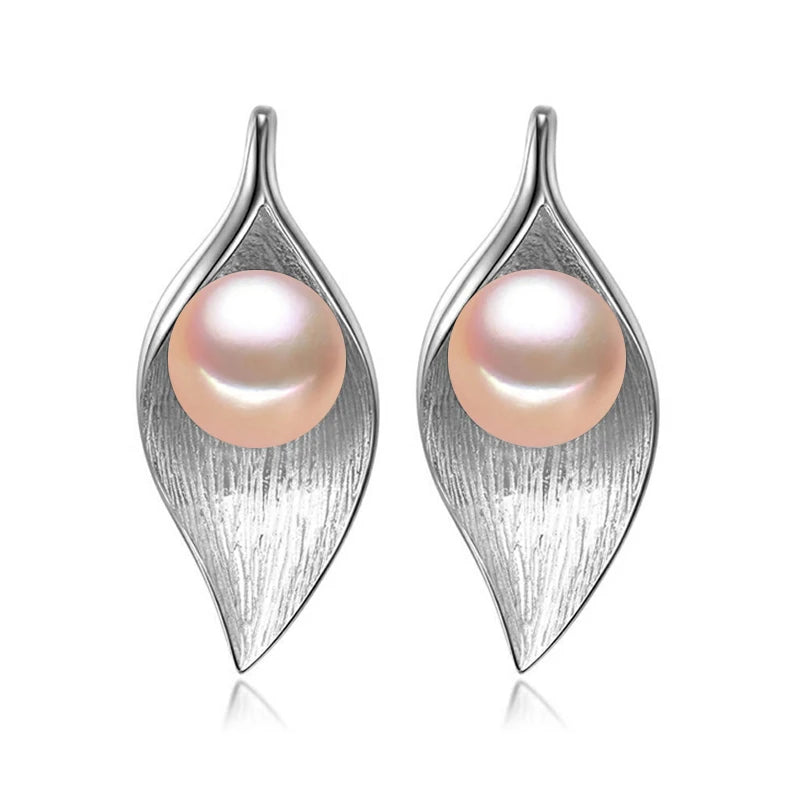 FENASY Genuine Natural Freshwater Pearl Stud Earrings 925 Sterling Silver Party Jewelry Elegant Gifts For Women Wholesale