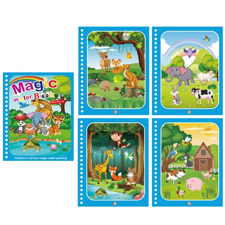 NEU Magische Wasserzeichenbücher für Kinder, Malbücher, Malspielzeug für Kinder, Geburtstagsgeschenk für Jungen und Mädchen, Weihnachten, Neujahr 