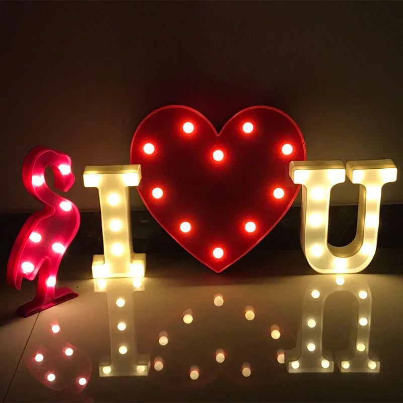 Valentine's Day Decorative Heart Letter LED Light