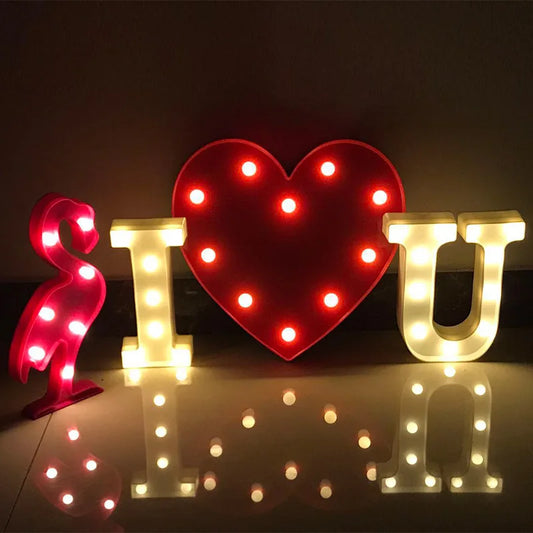Valentine's Day Decorative Heart Letter LED Light