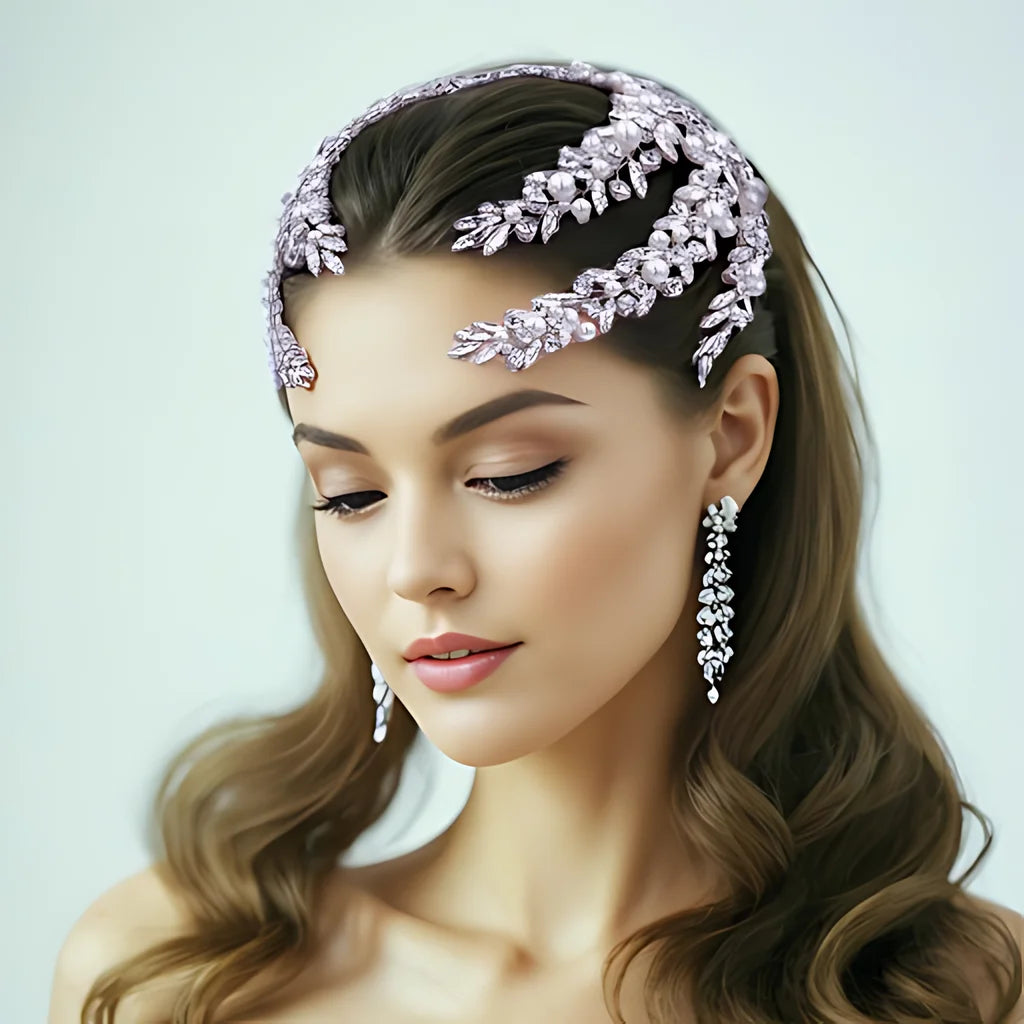Fashion Bridal Head Piece Pearl Rhinestone Bride Hair Comb Party Wedding Hair Accessories Women Bride Headwear HP530