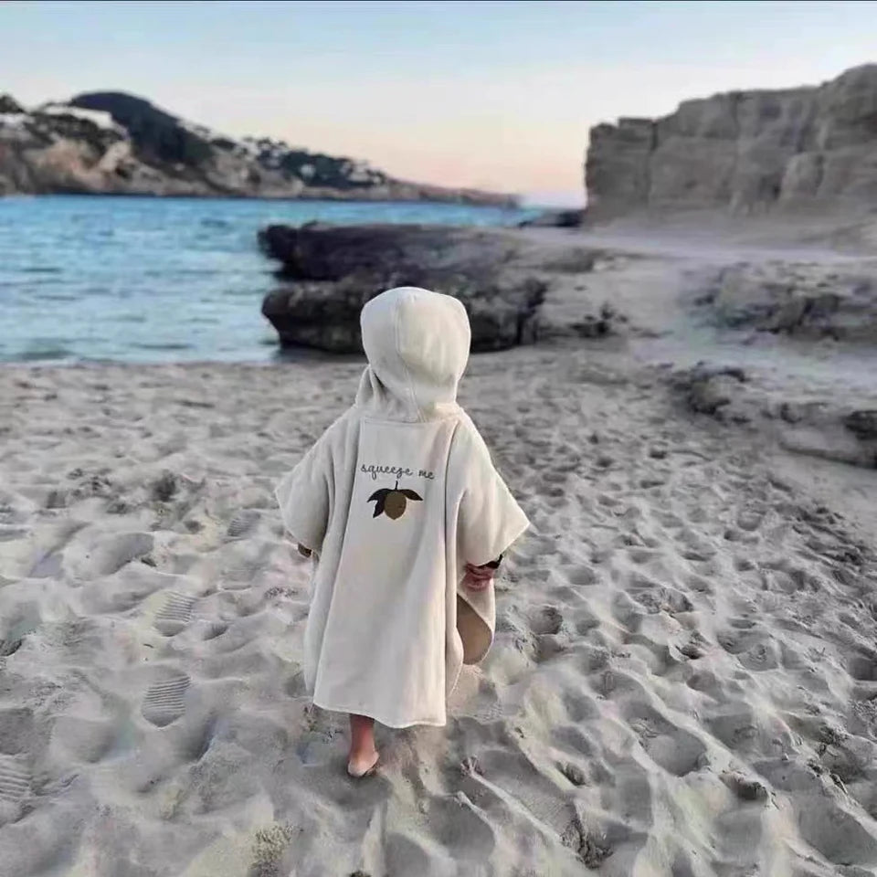 2024 KS Kids Cute Lemon Bathrobe Boys Girl Pajamas Toddler Clothing Children Soft Bath Robe Nightgown Teenager Towels 1-12 Years