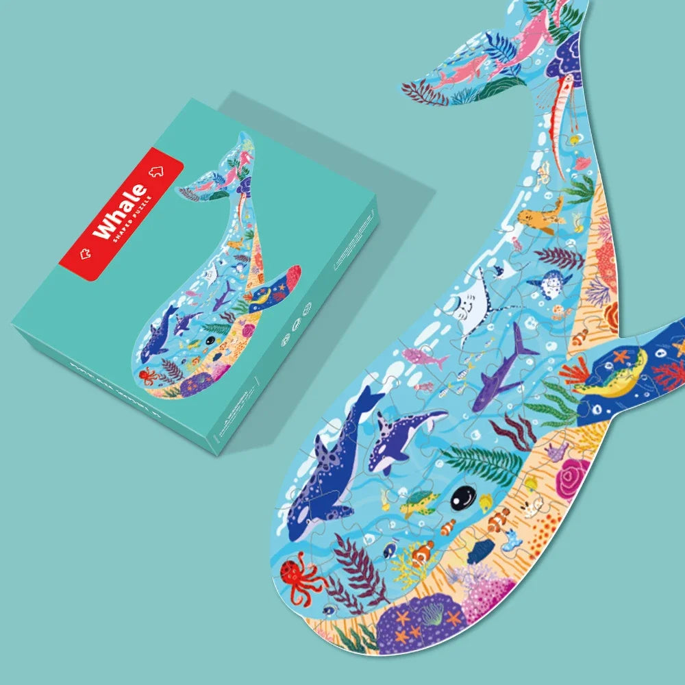 Sea Animal Lion Jigsaw Puzzle Dinosaur Jigso Puzle Whale Penguin Triceratops Panda Elephant Puzzel Kids 4years Old Toy Age 3-5 6