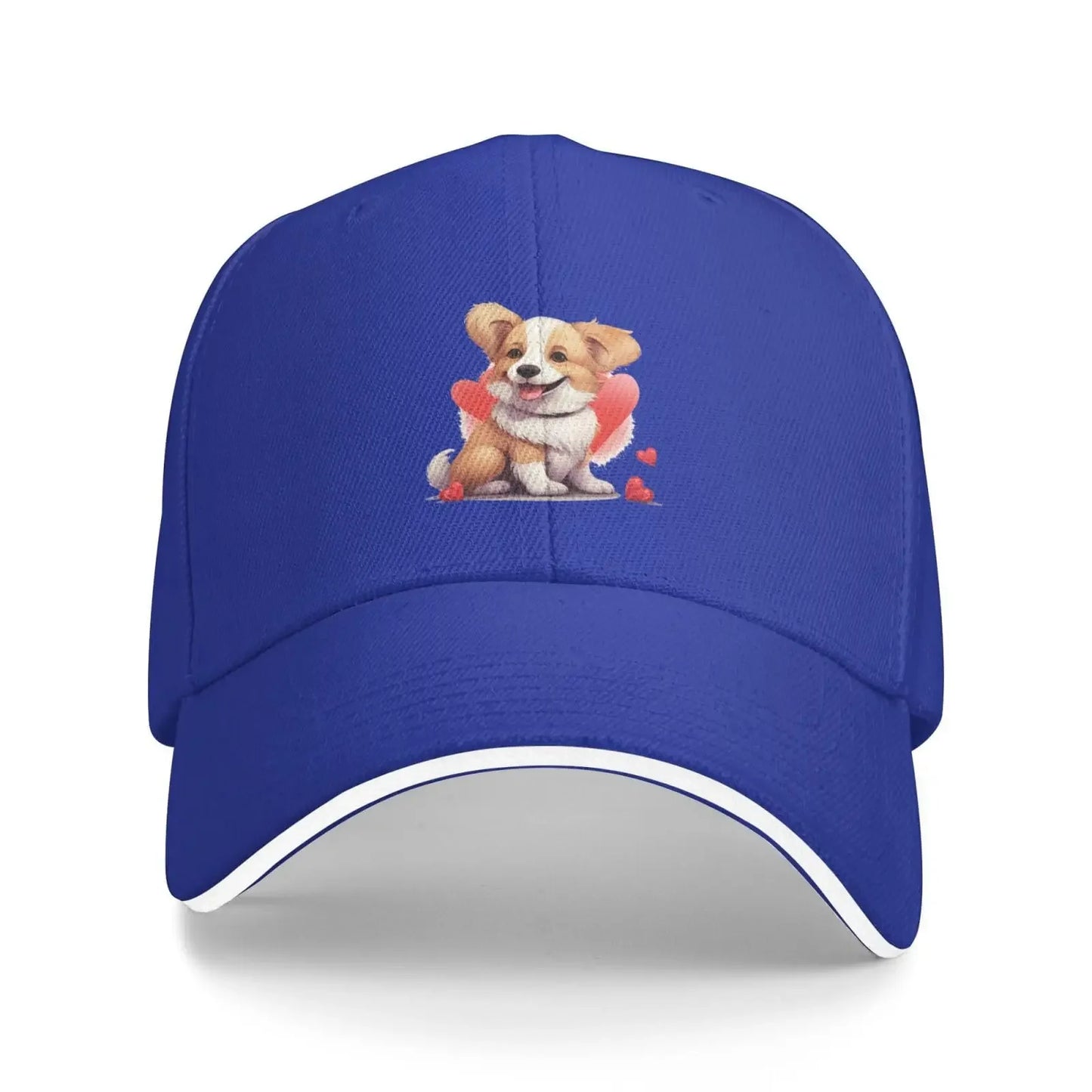 Animals Funny Dog Print Fashion Baseball Caps Summer Solid Sunhats Sandwich Brim Hats Adjustable For Daily Outdoor Travelling
