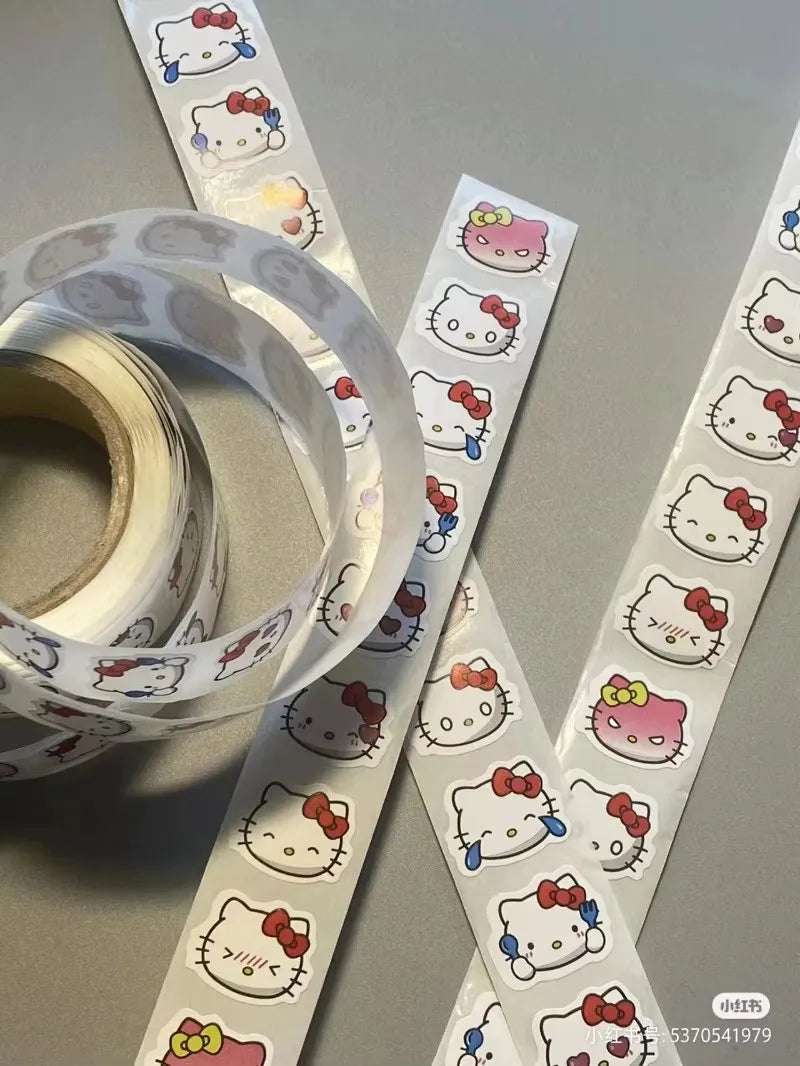 500 stücke Hallo Kitty Nette Aufkleber Cartoon Anime Schreibwaren Kunst Liefert Party Umschlag Abdichtung Decor Spielzeug Baby Shower Party Geschenk 