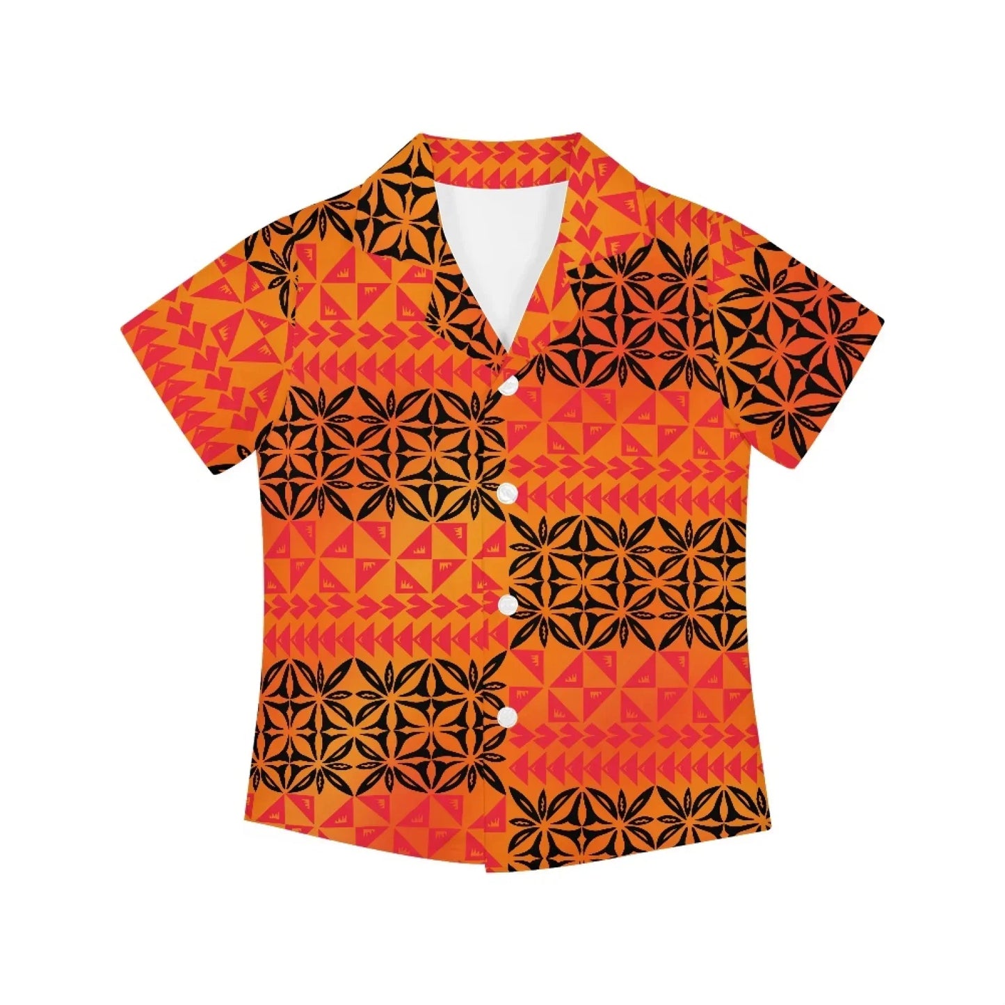 Polynesian Tribal Fijian Totem Tattoo Fiji Prints Children Shirts Fashion Short-sleeved Boys Shirts For Kids Blouses