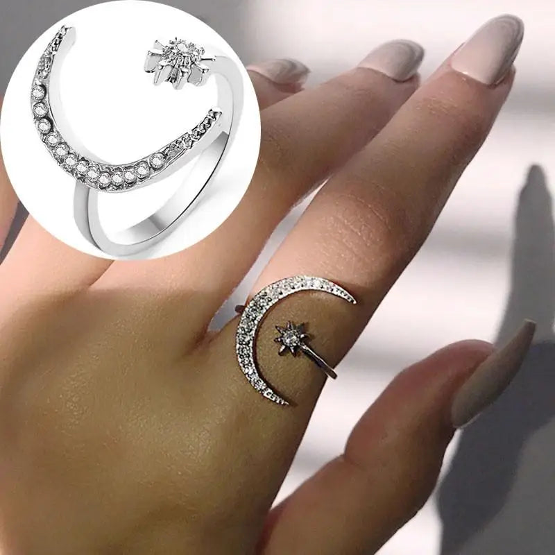 Small Crystal Glasses-shape Finger Ring Couple Jewelry Index Finger Sunglasse-shape Rings For Women Jewellery Anel Bague Anillos
