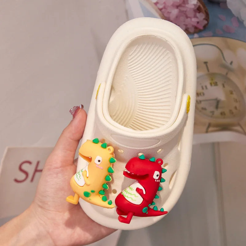New Hole Shoes DIY Accessories 3D Cartoon Dinosaur Garden Shoe Decorations Removable Designer Shoe Buckle Kids Boys Girls Gifts