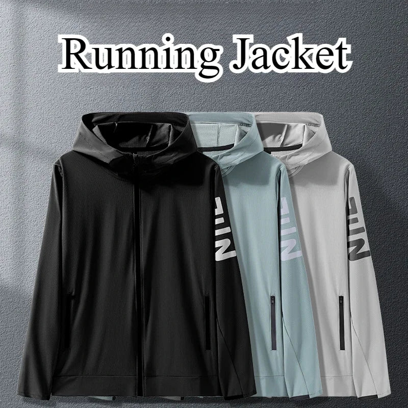 Men Running Jackets Gym Zipper Sport Jacke Jogging Training Quick-drying Fitness Sweatshirt Outdoor Casual Running Sportswear