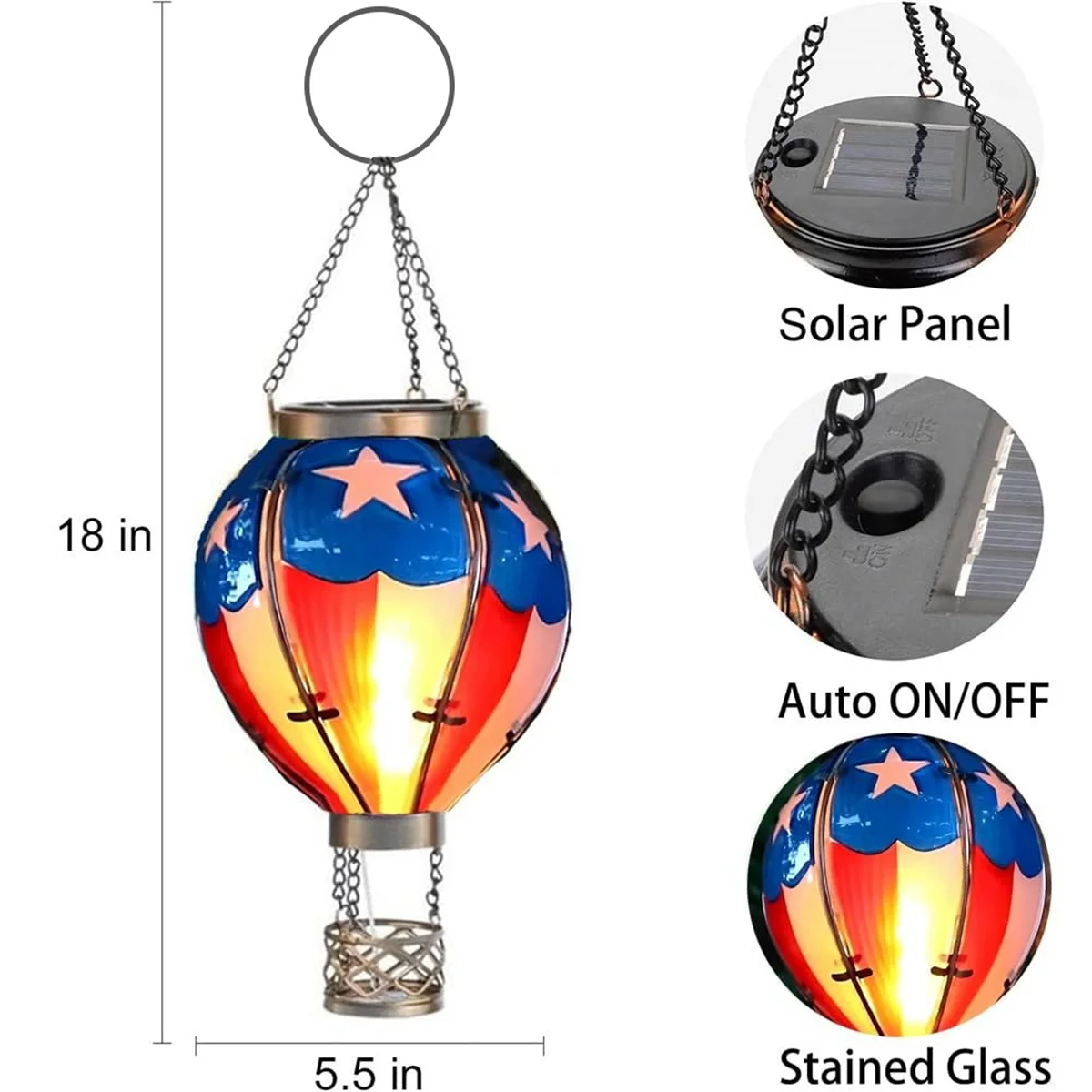 Hot Air Balloon Solar Lantern Outdoor Solar Lanterns Waterproof for Garden Patio Porch Tree Yard Decorations