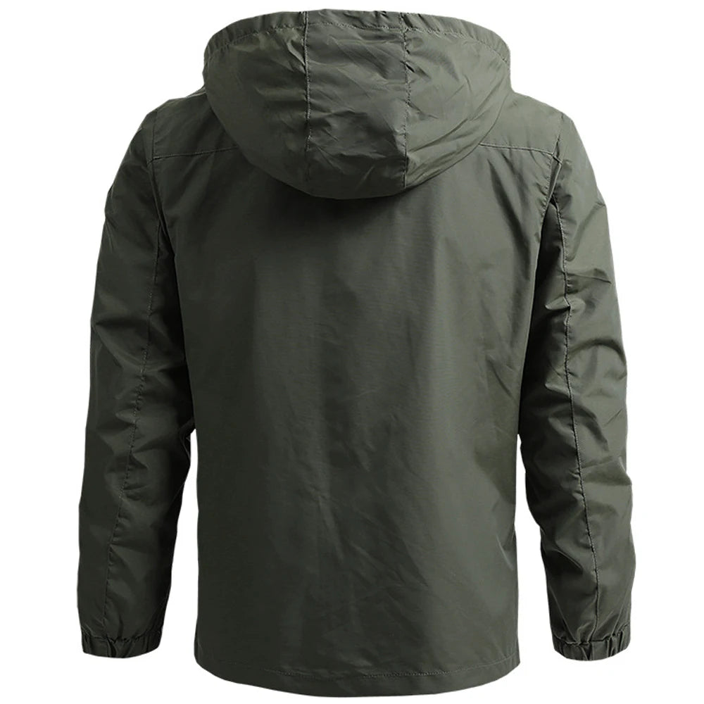 Windjacke Herren Taktische Jacke Wasserdicht Outdoor Kapuzenmantel Sport Militär Europäische Größe S-5XL Feldklettern Dünne Oberbekleidung 