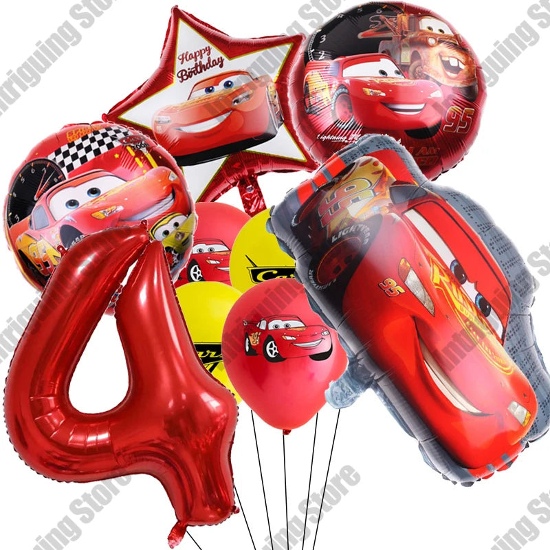 Disney Cars Lightning McQueen 32" Number Balloon Set   Baby Shower Supplies Birthday Party Decorations Kids Toy Gifts Air Globos